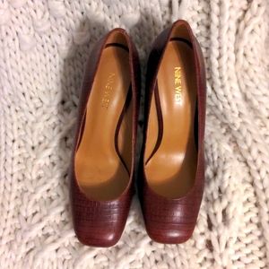 Burgundy Square Toe heels